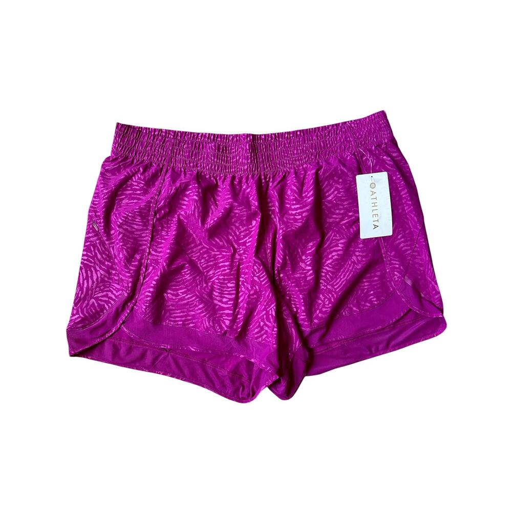 Athleta Mesh Racer Run Short 4”  Fiji Magnolia Purple size 2X